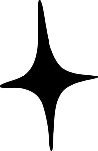 Black star-like shape on a white background